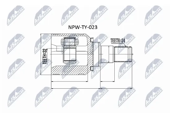 Gelenksatz, Antriebswelle getriebeseitig Vorderachse links NTY NPW-TY-023 Bild Gelenksatz, Antriebswelle getriebeseitig Vorderachse links NTY NPW-TY-023