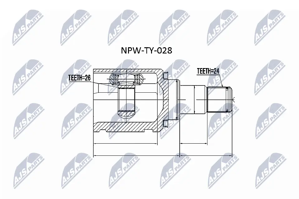 Gelenksatz, Antriebswelle getriebeseitig NTY NPW-TY-028