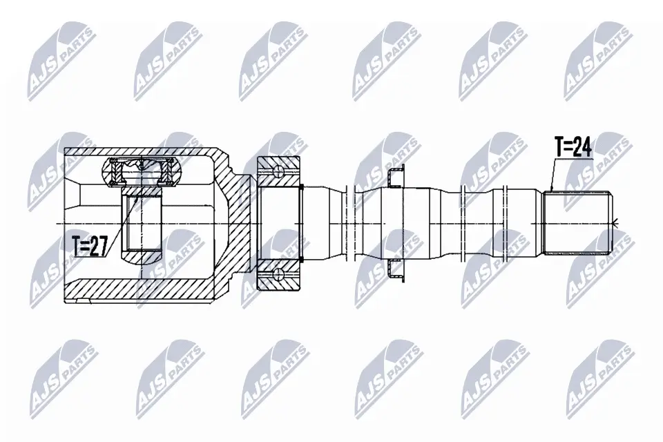Gelenksatz, Antriebswelle getriebeseitig Vorderachse rechts NTY NPW-TY-036