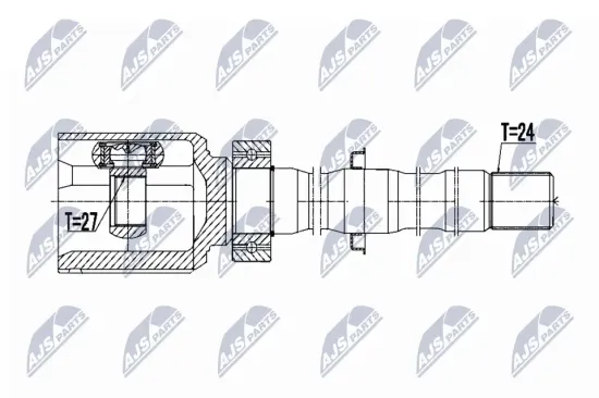 Gelenksatz, Antriebswelle getriebeseitig Vorderachse rechts NTY NPW-TY-036 Bild Gelenksatz, Antriebswelle getriebeseitig Vorderachse rechts NTY NPW-TY-036