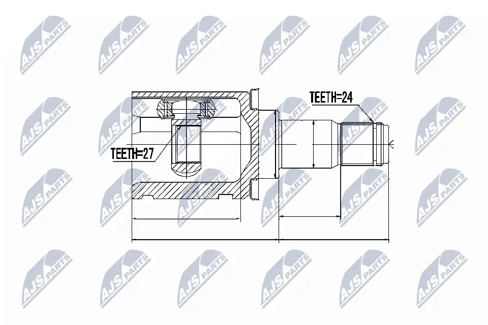 Gelenksatz, Antriebswelle getriebeseitig Vorderachse links NTY NPW-TY-037