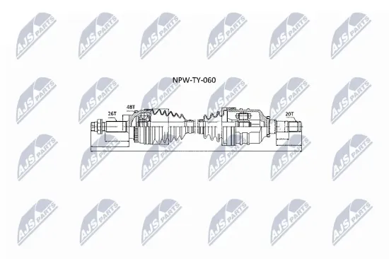 Antriebswelle Vorderachse links NTY NPW-TY-060 Bild Antriebswelle Vorderachse links NTY NPW-TY-060