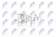 Gelenksatz, Antriebswelle Vorderachse getriebeseitig NTY NPW-TY-070