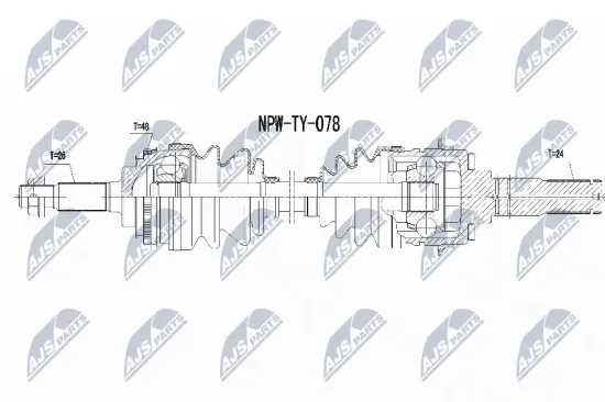 Antriebswelle Hinterachse links NTY NPW-TY-078 Bild Antriebswelle Hinterachse links NTY NPW-TY-078