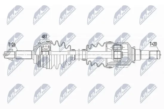 Antriebswelle Vorderachse links NTY NPW-TY-100 Bild Antriebswelle Vorderachse links NTY NPW-TY-100
