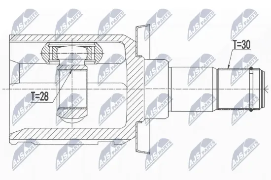 Gelenksatz, Antriebswelle Vorderachse Vorderachse links Vorderachse rechts NTY NPW-TY-120 Bild Gelenksatz, Antriebswelle Vorderachse Vorderachse links Vorderachse rechts NTY NPW-TY-120