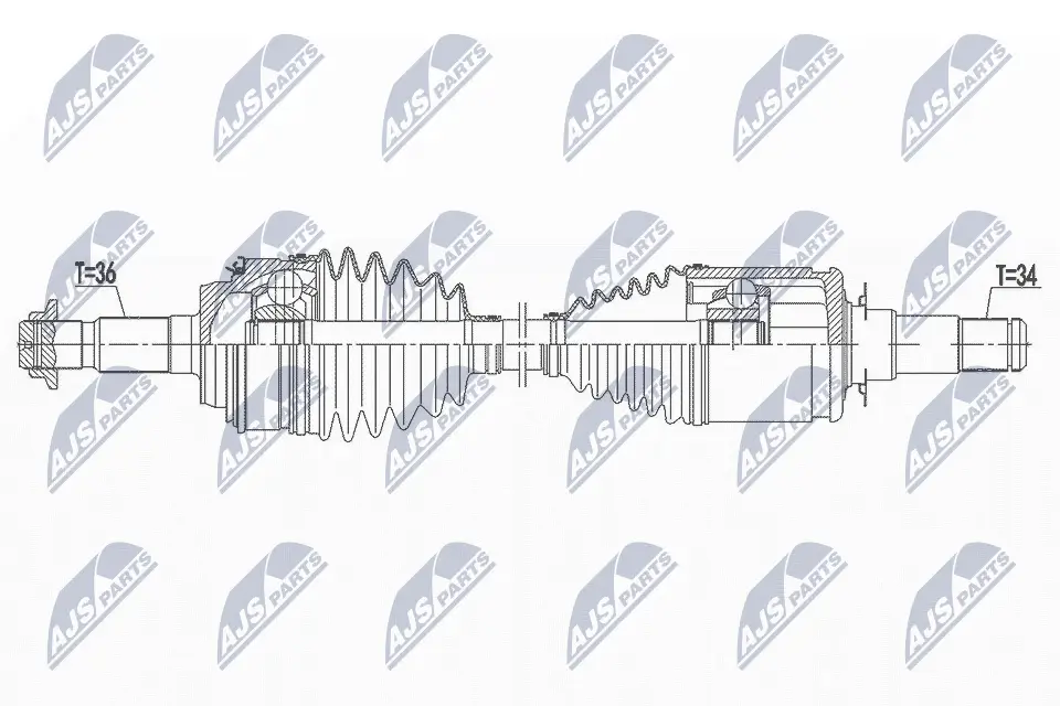 Antriebswelle Vorderachse NTY NPW-TY-147