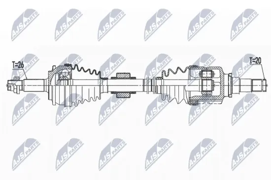 Antriebswelle Vorderachse links NTY NPW-TY-151 Bild Antriebswelle Vorderachse links NTY NPW-TY-151