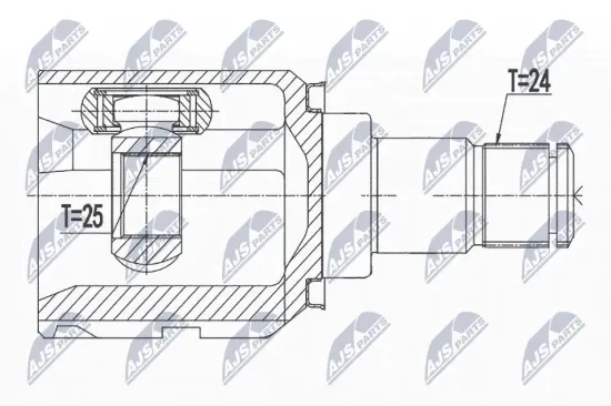 Gelenksatz, Antriebswelle Vorderachse links NTY NPW-TY-156 Bild Gelenksatz, Antriebswelle Vorderachse links NTY NPW-TY-156