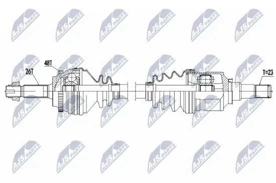 Antriebswelle Vorderachse links NTY NPW-TY-175 Bild Antriebswelle Vorderachse links NTY NPW-TY-175