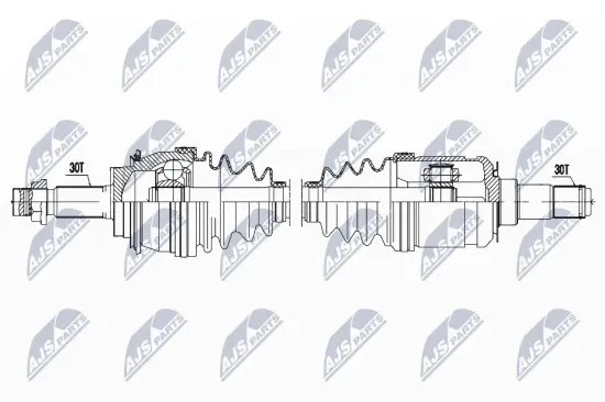 Antriebswelle Vorderachse links Vorderachse rechts NTY NPW-TY-177 Bild Antriebswelle Vorderachse links Vorderachse rechts NTY NPW-TY-177