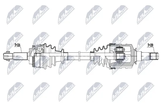 Antriebswelle Vorderachse rechts NTY NPW-TY-190 Bild Antriebswelle Vorderachse rechts NTY NPW-TY-190