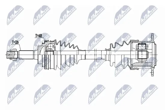 Antriebswelle Hinterachse rechts NTY NPW-TY-198 Bild Antriebswelle Hinterachse rechts NTY NPW-TY-198