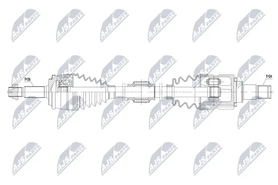 Antriebswelle Vorderachse links NTY NPW-TY-203 Bild Antriebswelle Vorderachse links NTY NPW-TY-203