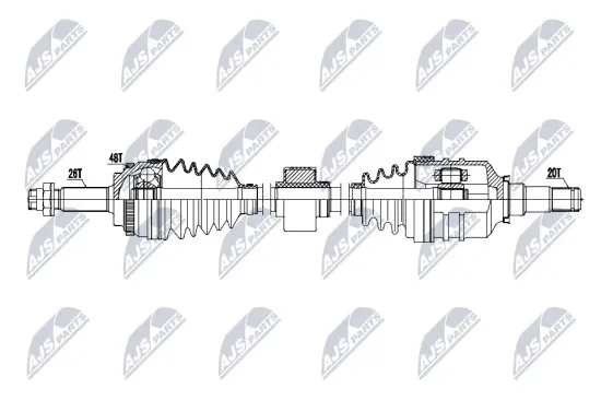 Antriebswelle Vorderachse rechts NTY NPW-TY-224 Bild Antriebswelle Vorderachse rechts NTY NPW-TY-224
