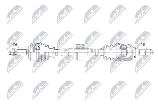 Antriebswelle Vorderachse rechts NTY NPW-TY-231 Bild Antriebswelle Vorderachse rechts NTY NPW-TY-231