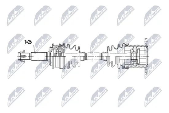 Antriebswelle Hinterachse links Hinterachse rechts NTY NPW-TY-266 Bild Antriebswelle Hinterachse links Hinterachse rechts NTY NPW-TY-266