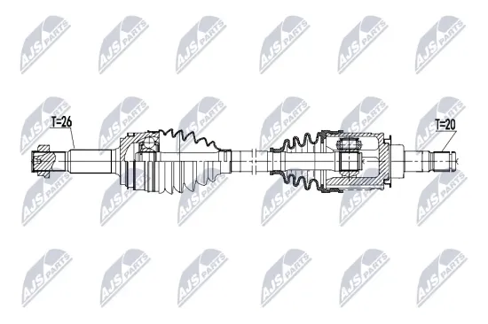 Antriebswelle Hinterachse links Hinterachse rechts NTY NPW-TY-268 Bild Antriebswelle Hinterachse links Hinterachse rechts NTY NPW-TY-268
