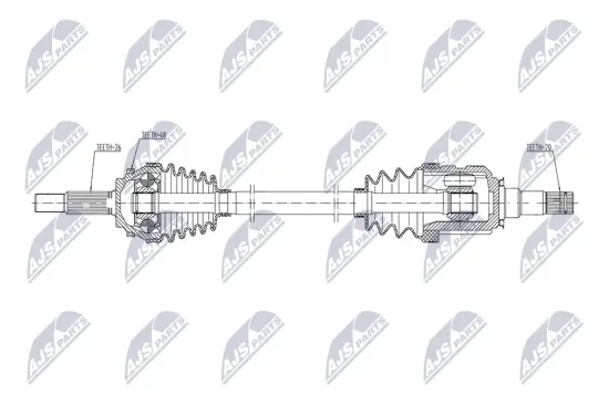Antriebswelle Vorderachse rechts NTY NPW-TY-272 Bild Antriebswelle Vorderachse rechts NTY NPW-TY-272