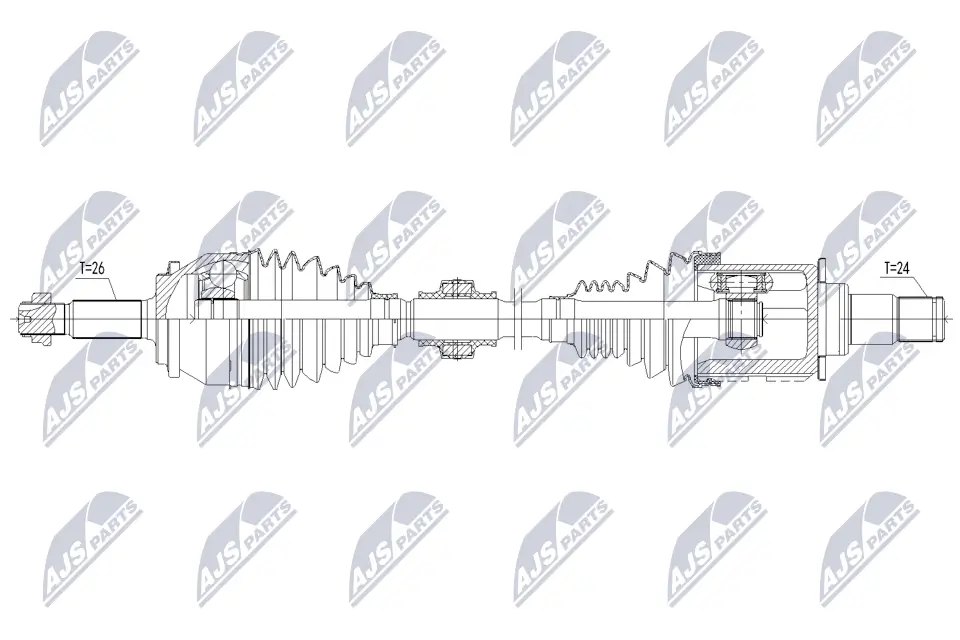 Antriebswelle Vorderachse links NTY NPW-TY-284