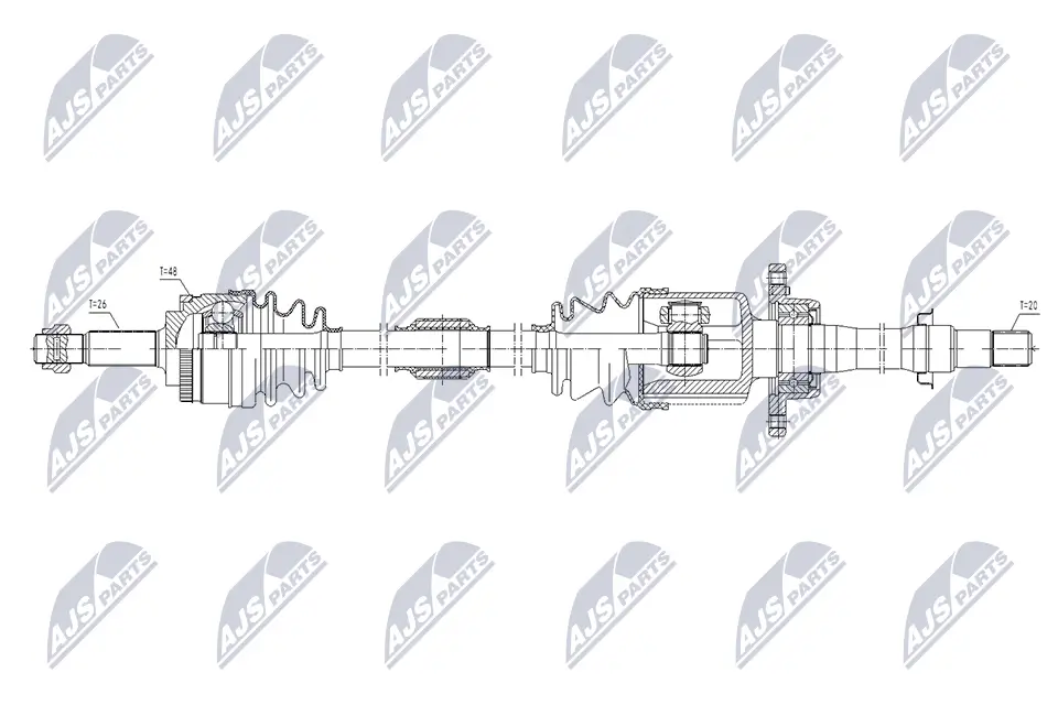 Antriebswelle Vorderachse rechts NTY NPW-TY-304