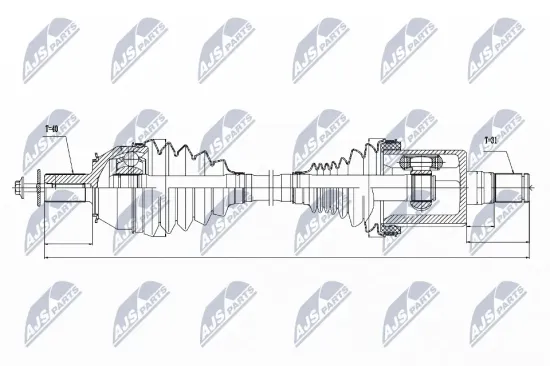 Antriebswelle Vorderachse links NTY NPW-VV-027 Bild Antriebswelle Vorderachse links NTY NPW-VV-027