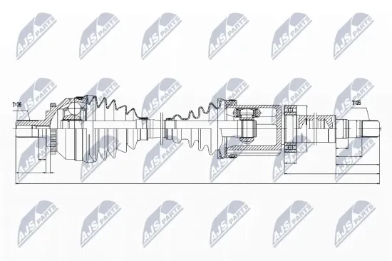 Antriebswelle Vorderachse rechts NTY NPW-VV-029 Bild Antriebswelle Vorderachse rechts NTY NPW-VV-029