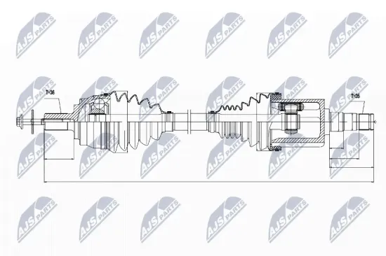 Antriebswelle Vorderachse links NTY NPW-VV-030 Bild Antriebswelle Vorderachse links NTY NPW-VV-030