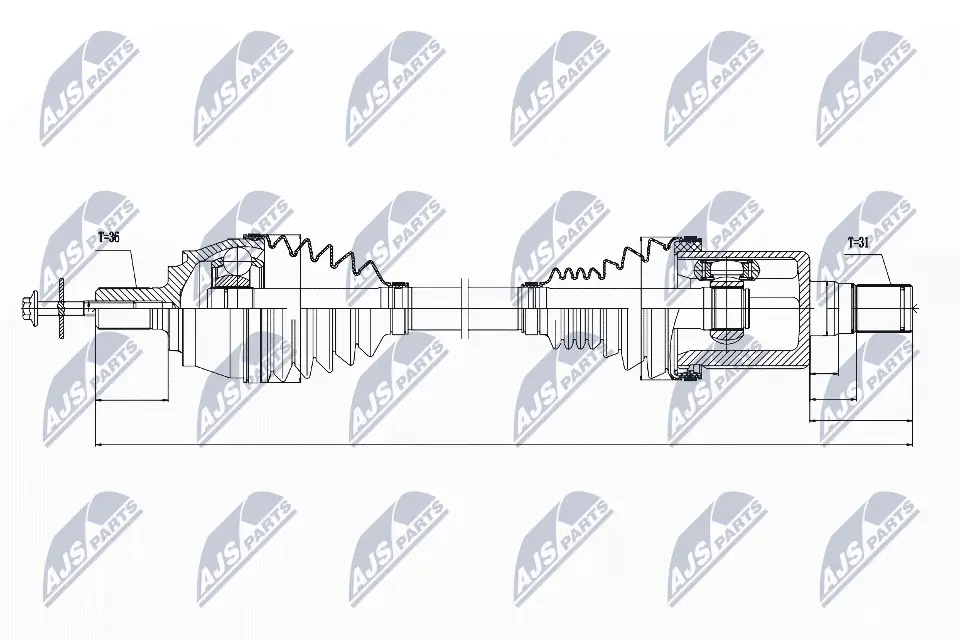 Antriebswelle Vorderachse links NTY NPW-VV-031