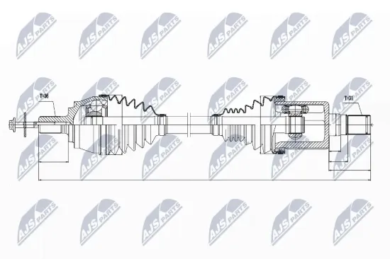 Antriebswelle Vorderachse links NTY NPW-VV-031 Bild Antriebswelle Vorderachse links NTY NPW-VV-031