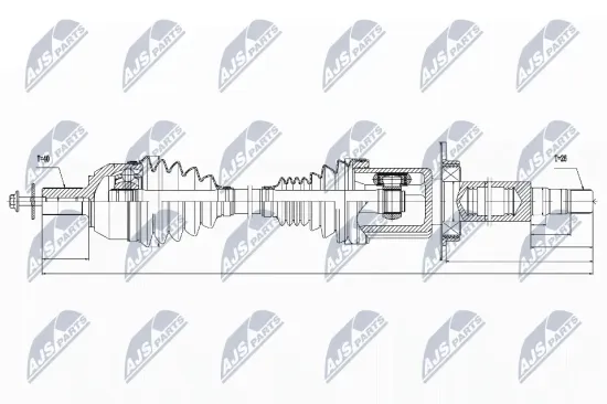 Antriebswelle Vorderachse rechts NTY NPW-VV-032 Bild Antriebswelle Vorderachse rechts NTY NPW-VV-032