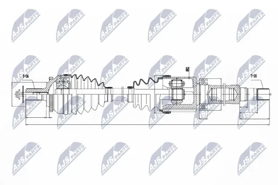 Antriebswelle Vorderachse rechts NTY NPW-VV-038 Bild Antriebswelle Vorderachse rechts NTY NPW-VV-038