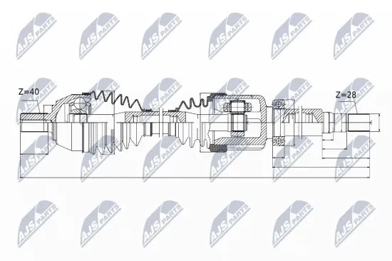 Antriebswelle Vorderachse rechts NTY NPW-VV-044 Bild Antriebswelle Vorderachse rechts NTY NPW-VV-044