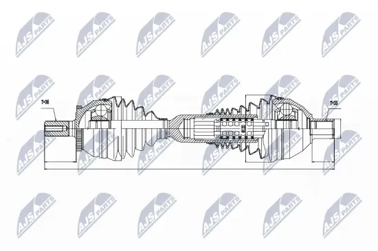 Antriebswelle Vorderachse links NTY NPW-VV-047 Bild Antriebswelle Vorderachse links NTY NPW-VV-047