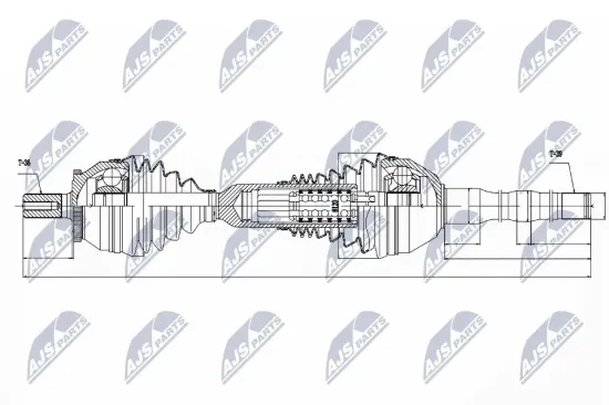 Antriebswelle Vorderachse rechts NTY NPW-VV-048 Bild Antriebswelle Vorderachse rechts NTY NPW-VV-048