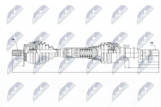 Antriebswelle Vorderachse rechts NTY NPW-VV-049 Bild Antriebswelle Vorderachse rechts NTY NPW-VV-049