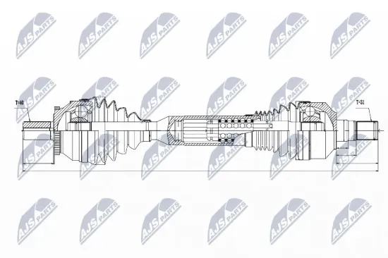 Antriebswelle Vorderachse links NTY NPW-VV-061 Bild Antriebswelle Vorderachse links NTY NPW-VV-061
