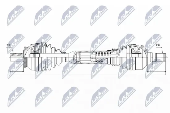 Antriebswelle Vorderachse links NTY NPW-VV-063 Bild Antriebswelle Vorderachse links NTY NPW-VV-063