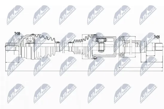 Antriebswelle Vorderachse rechts NTY NPW-VV-065 Bild Antriebswelle Vorderachse rechts NTY NPW-VV-065
