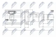 Gelenksatz, Antriebswelle Vorderachse rechts NTY NPW-VV-066