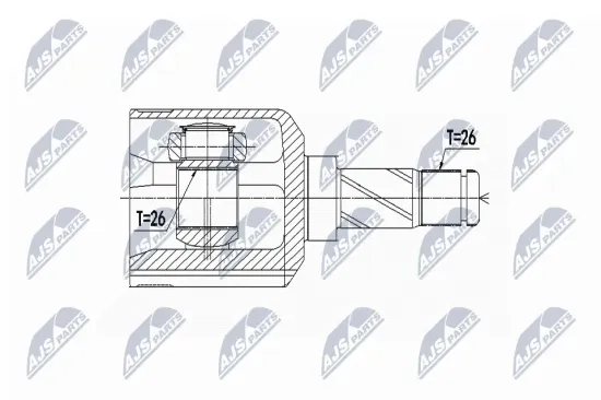 Gelenksatz, Antriebswelle Vorderachse links NTY NPW-VV-069 Bild Gelenksatz, Antriebswelle Vorderachse links NTY NPW-VV-069