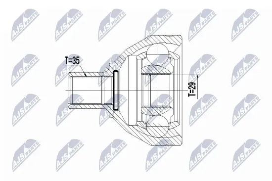 Gelenksatz, Antriebswelle Vorderachse links NTY NPW-VV-073 Bild Gelenksatz, Antriebswelle Vorderachse links NTY NPW-VV-073