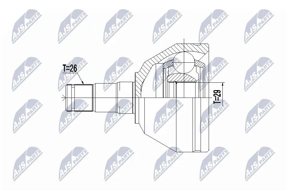 Gelenksatz, Antriebswelle Vorderachse rechts NTY NPW-VV-099