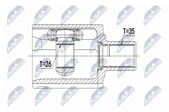 Gelenksatz, Antriebswelle Vorderachse links NTY NPW-VV-080 Bild Gelenksatz, Antriebswelle Vorderachse links NTY NPW-VV-080