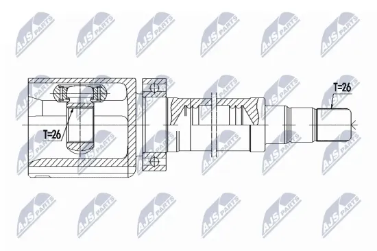 Gelenksatz, Antriebswelle Vorderachse rechts NTY NPW-VV-085 Bild Gelenksatz, Antriebswelle Vorderachse rechts NTY NPW-VV-085