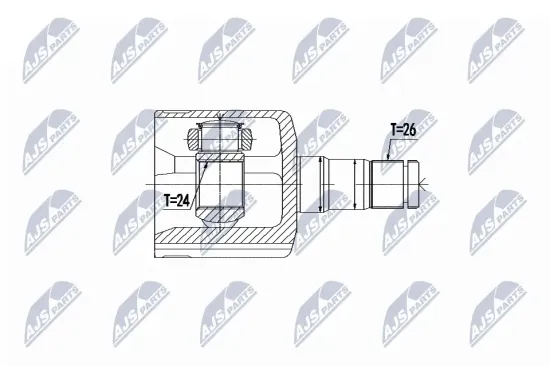 Gelenksatz, Antriebswelle Vorderachse links NTY NPW-VV-087 Bild Gelenksatz, Antriebswelle Vorderachse links NTY NPW-VV-087
