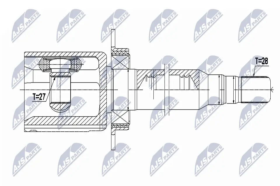 Gelenksatz, Antriebswelle Vorderachse rechts NTY NPW-VV-092