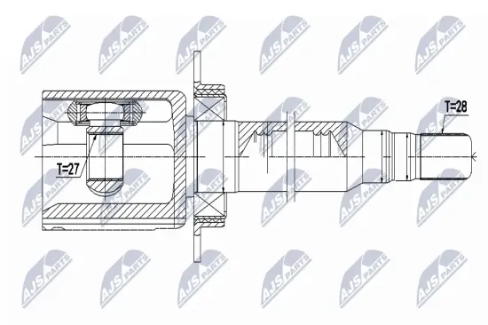 Gelenksatz, Antriebswelle Vorderachse rechts NTY NPW-VV-092 Bild Gelenksatz, Antriebswelle Vorderachse rechts NTY NPW-VV-092