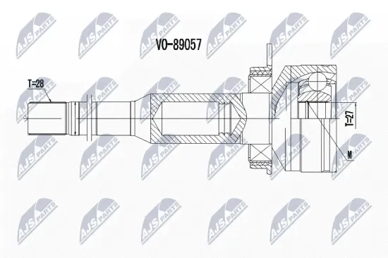 Gelenksatz, Antriebswelle Vorderachse rechts NTY NPW-VV-100 Bild Gelenksatz, Antriebswelle Vorderachse rechts NTY NPW-VV-100