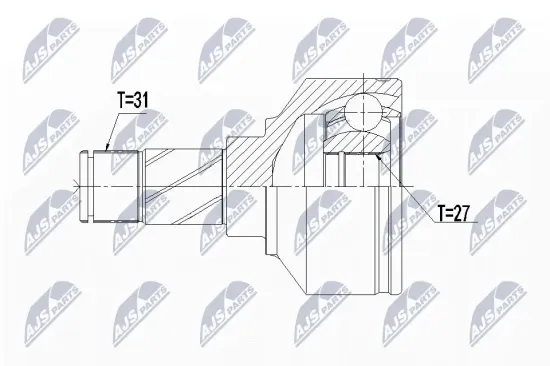 Gelenksatz, Antriebswelle Vorderachse links NTY NPW-VV-106 Bild Gelenksatz, Antriebswelle Vorderachse links NTY NPW-VV-106